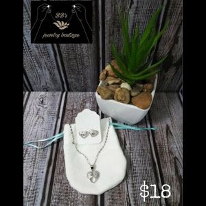 Silver earrings and necklace set